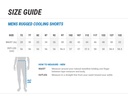 Mens Rugged Cooling Shorts- ZS505 - Size Guide